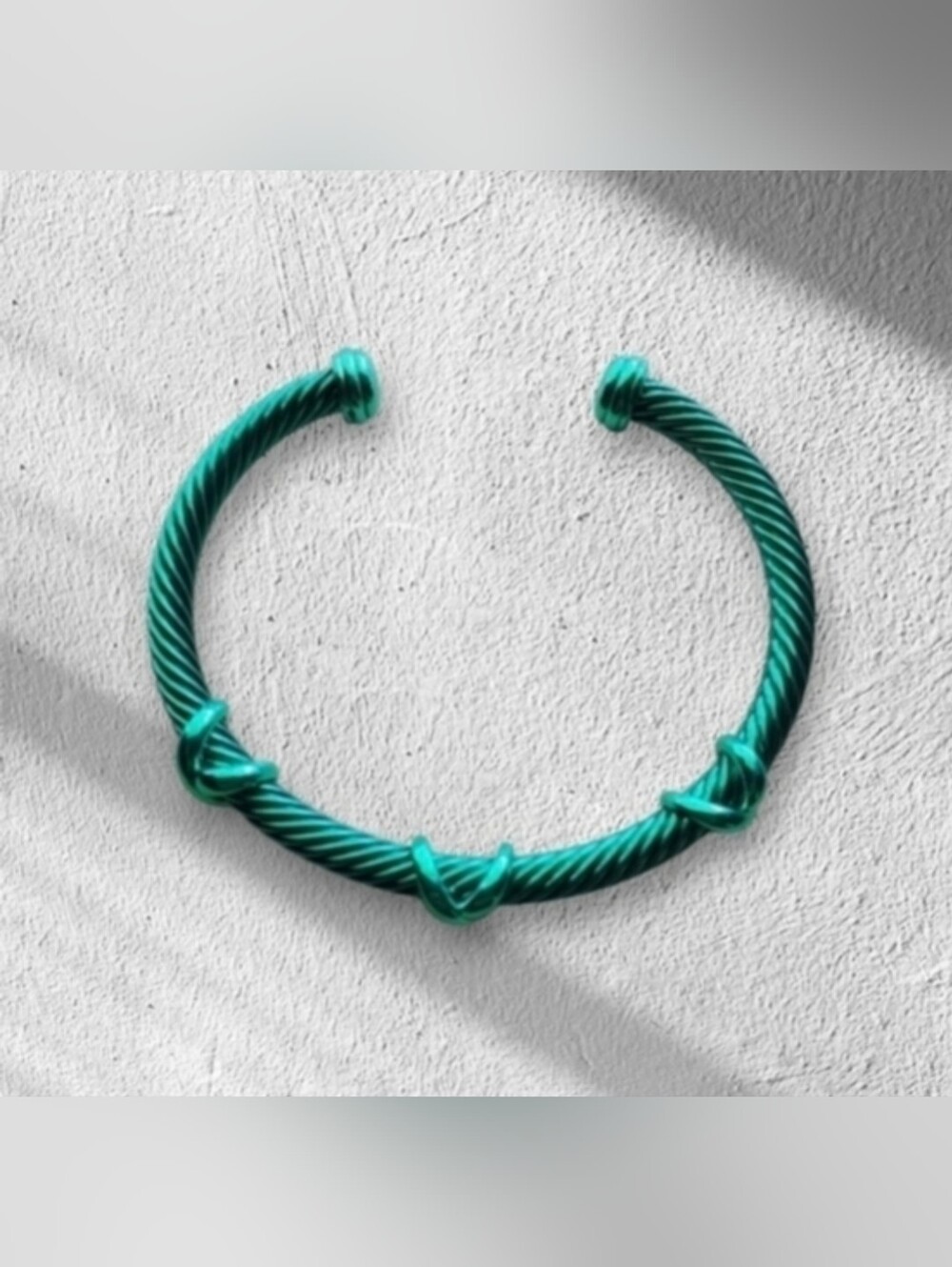 Metallic Green Twisted Cable Bracelet